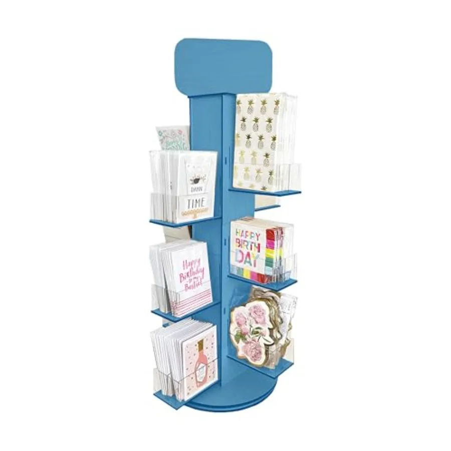 

4-Sided Rotating Display Stand - Stationary Greeting Cards Stickers Postcards Coasters Napkins - Heavy-Duty Smooth Rotation Eas