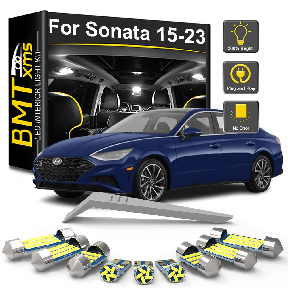 BMTxms 13Pcs Canbus For Hyundai Sonata LF MK7 VII 7 2015-2019 2020 2021 2022 2023 Car LED Interior Light Bulb Kit Accessories