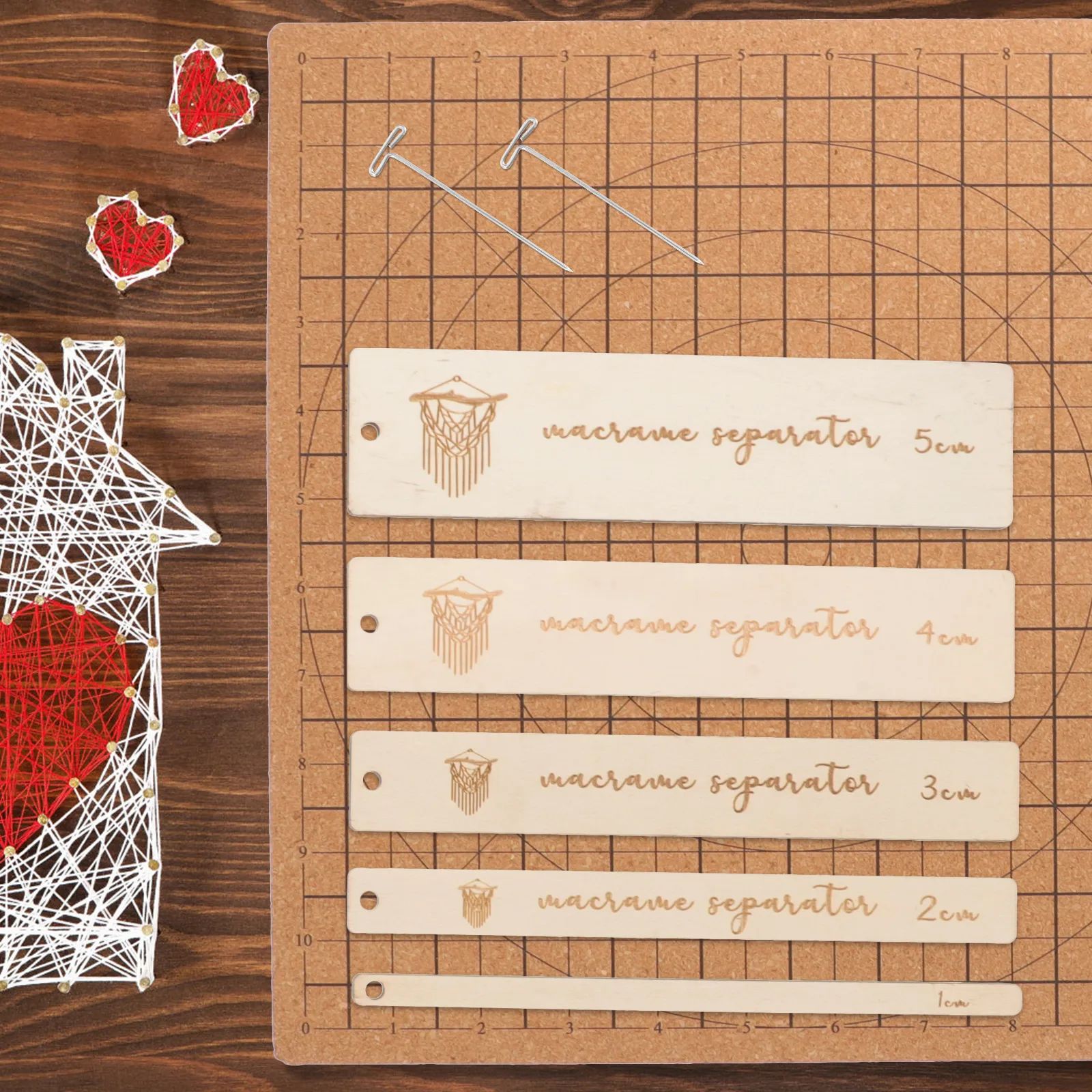 

1 set Macrame Supplies 118x118inch Grid Cork Board T Pins Ruler Crafting DIY Knotting Tool Bracelet Necklace Portable