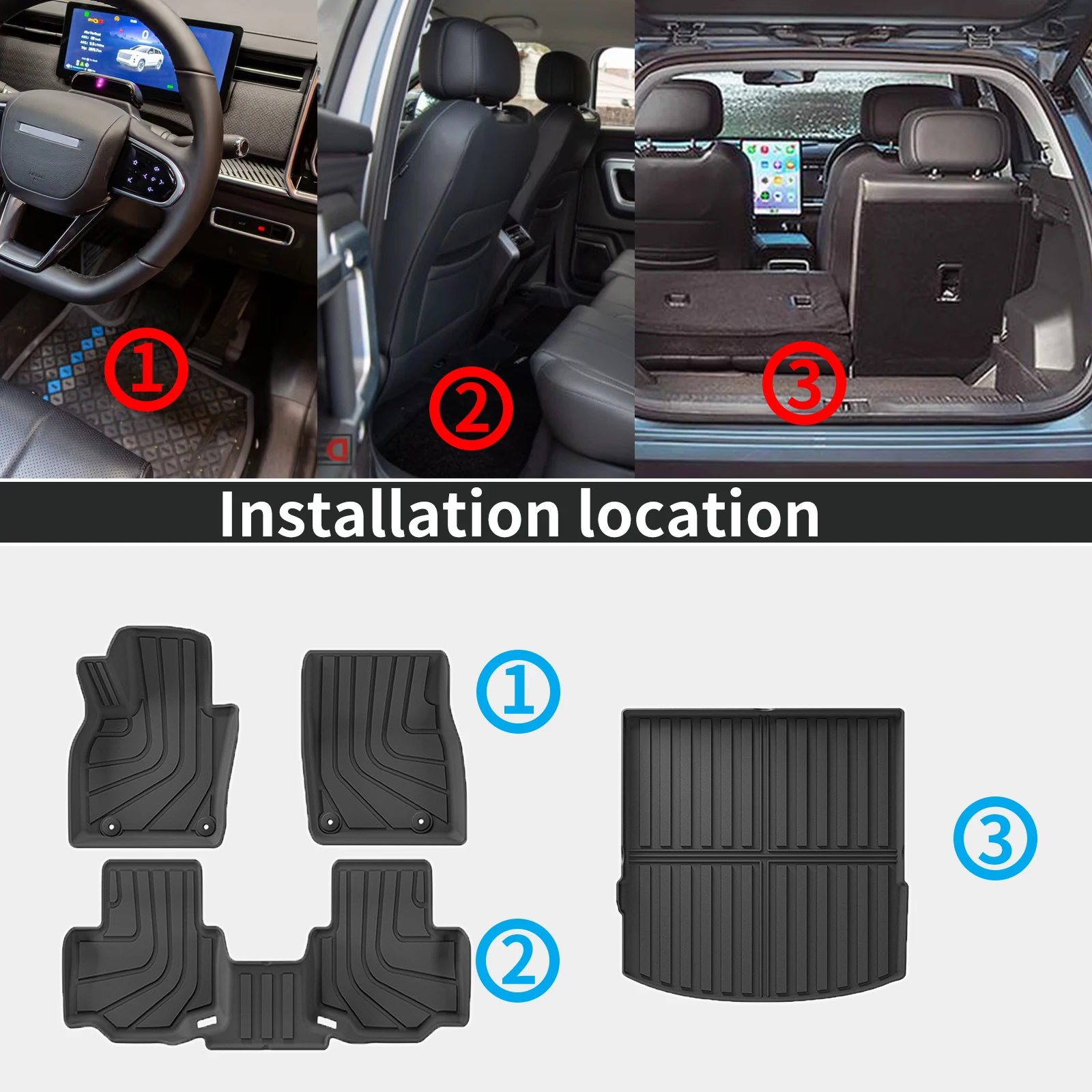 for Mazda CX-70 CX70 CX 70 2025 2026 2027 LHD PHEV Eco-Friendly TPE Car Floor & Trunk Mats, Non-Slip Dustproof (Not For RHD)