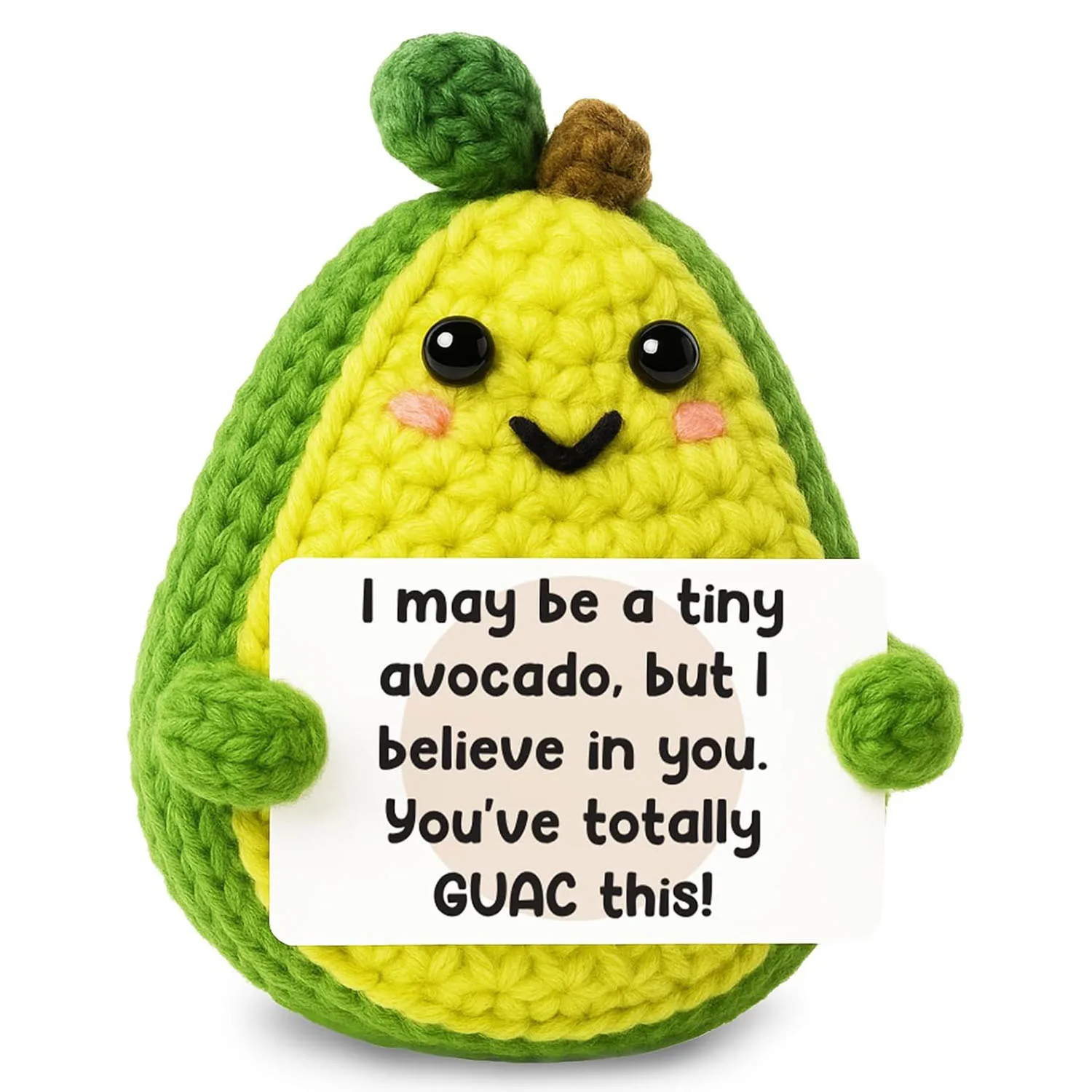 Nouvelle poupée avocat au crochet, décoration pour la maison, poupée avocat tricotée à la main, énergie positive, avec carte, cadeaux de Noël