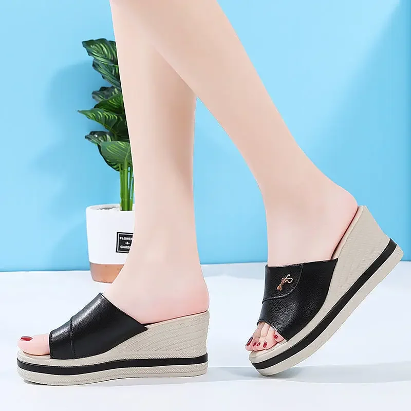 Woman Slippers Height Sandals Casual Shoes For Women Non Slip Slides Waterproof Chic And Elegant 2024 Luxury With Promotion Hot