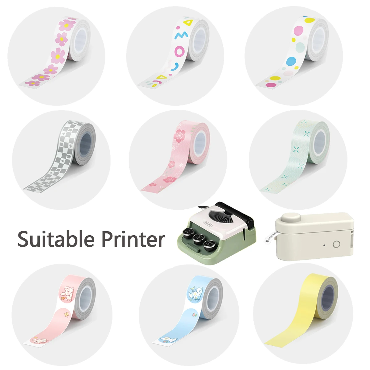 1Roll 16mm*4m Adhesive Label Maker Paper suitable for MAKEID M1/L1/E1 Mini/Mini HD Laminated Office Labeling Tape