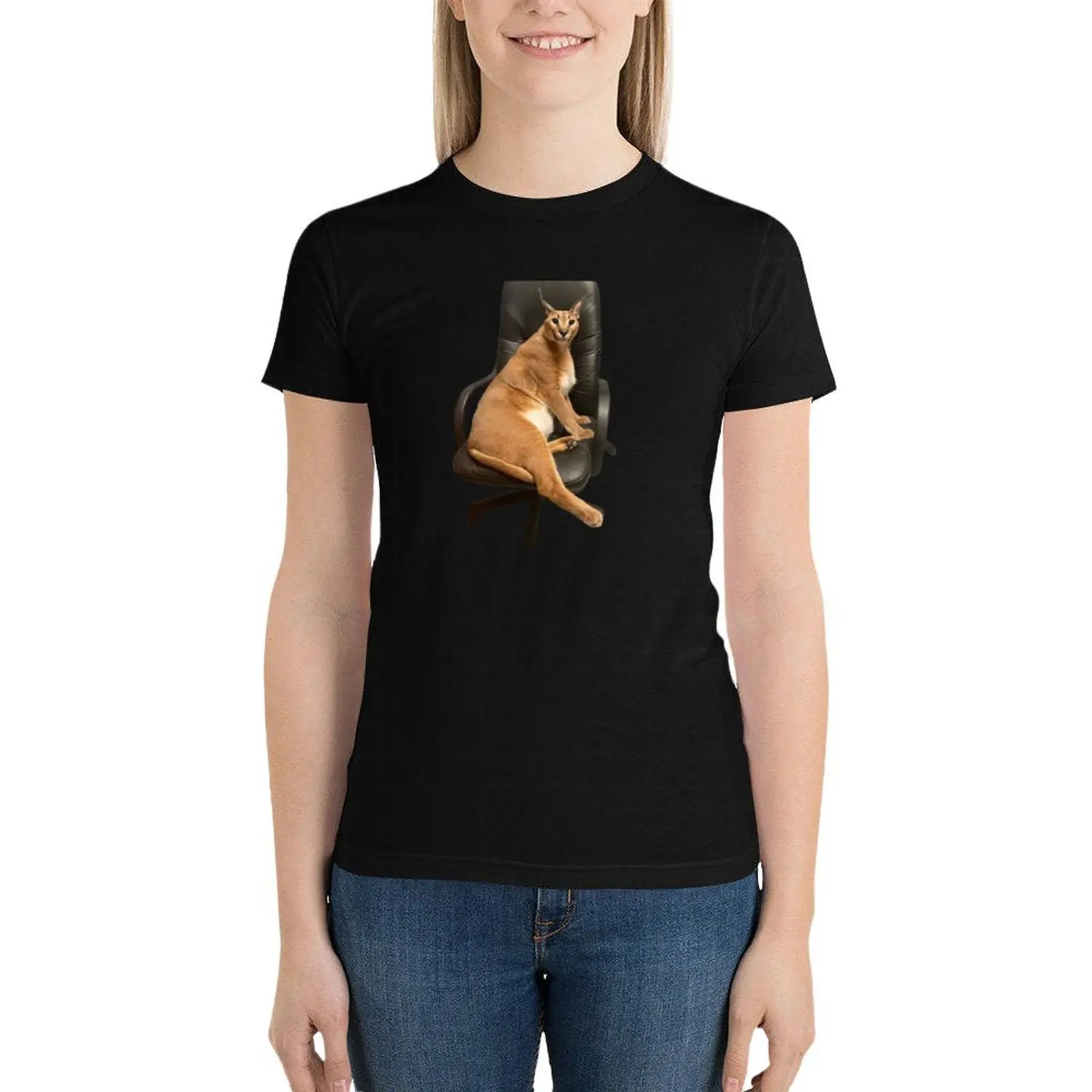 

Big Floppa chair T-Shirt cute tops female tees tight shirts for Women