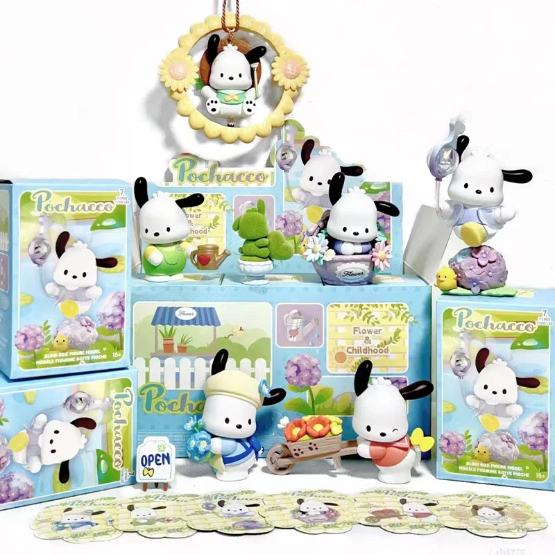 Miniso Echte Sanrio Blinde Doos Pochacco Bloemen En Jongens Serie Pop Ornament Kawaii Kinderen Speelgoed Verjaardagscadeau Kerst