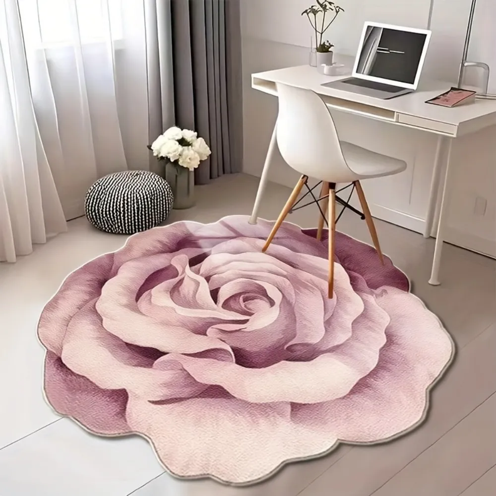 

Ковер VIKAMA с градиентной вышивкой розами: прочный, машинная стирка, мягкий напольный коврик, роскошный декор для дома во французском стиле