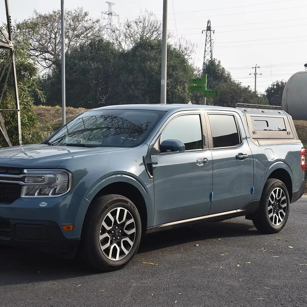 

4X4 Offroad Steel Pickup Truck Caps Camper Shell Задний жесткий верхний навес для Maverick 2023, с раздвижными окнами