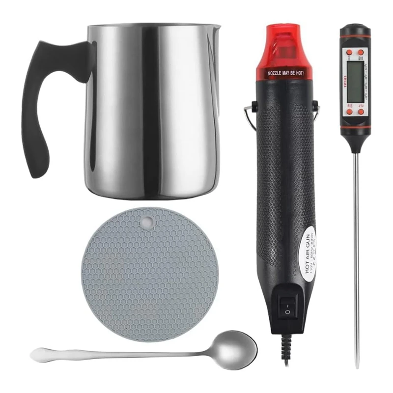 Candle Making Kit Supplies For Adults, Comes With 900Ml Pour Pot Metal Kettle, Thermometer For Candle Making