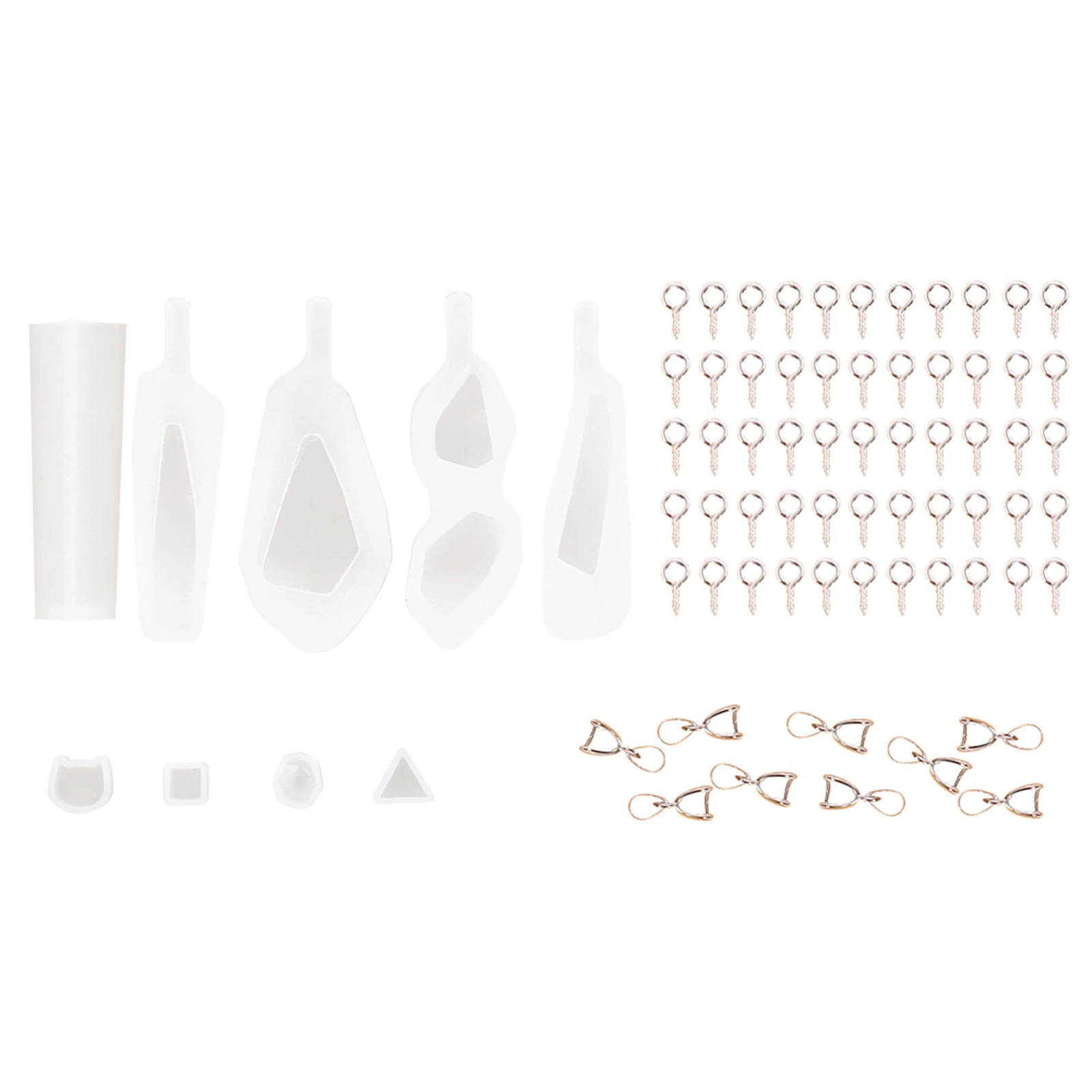 Ensemble de moules en résine époxy, 125 pièces, avec 10 boucles de graines de Melon, 100 vis, 15 moules miroir en cristal pour bricolage, fabrication de bijoux artisanaux