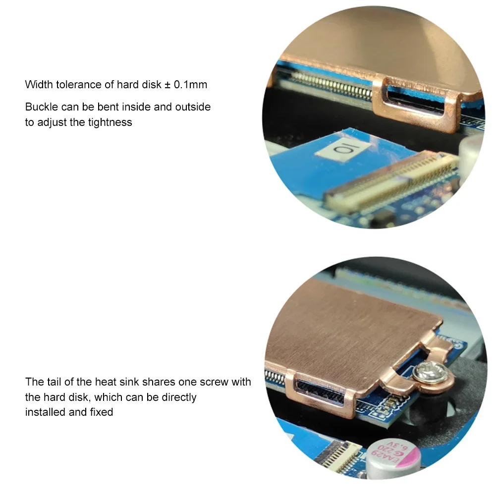 

Copper M.2 SSD Heatsink with Thermal Silicone Pad Solid State Hard Disk Cooler Replacement Parts Single/Double Sided for Laptop