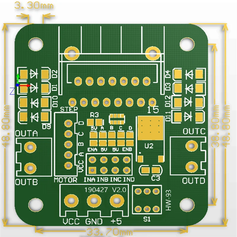 Зеленая плата L298N Драйвер постоянного тока шагового двигателя L298