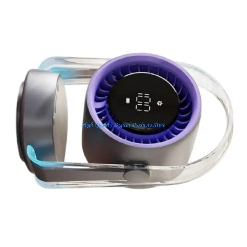 U2JE Auto Swivels Ventilador recargable Azul Night Light 3500mAh Batería tranquila ventilador USB