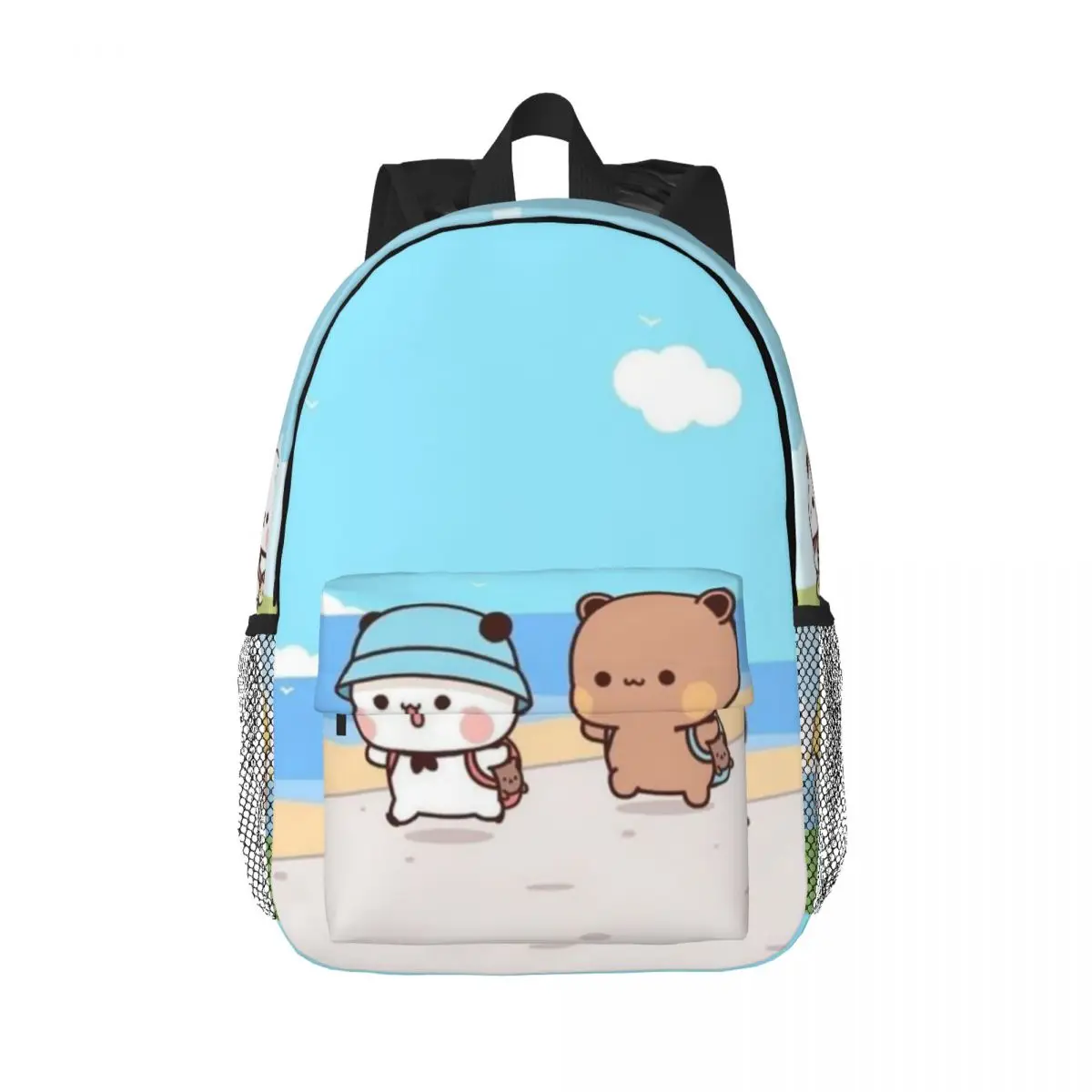 

Cute Bear Panda Boo Boo & One Two New Fashion High Capacity Waterproof College Backpack Trendy Laptop Travel Book Bag 15inch