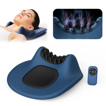 EMS Pulse Nekkussen Massager Elektrische Cervicale Brancard Verwarming Trillingen Spier Ontspannen Cervicaal Chiropractie Tractiekussen