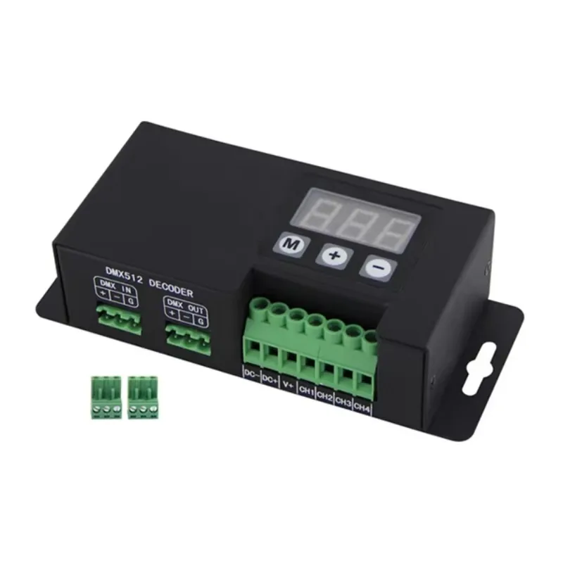 Bincolor BC‑854‑CC 4-канальный RGBW DMX512 LED-декодер, контроллер постоянного тока 350 мА 700 мА с разъемами XLR‑3P и RJ45.