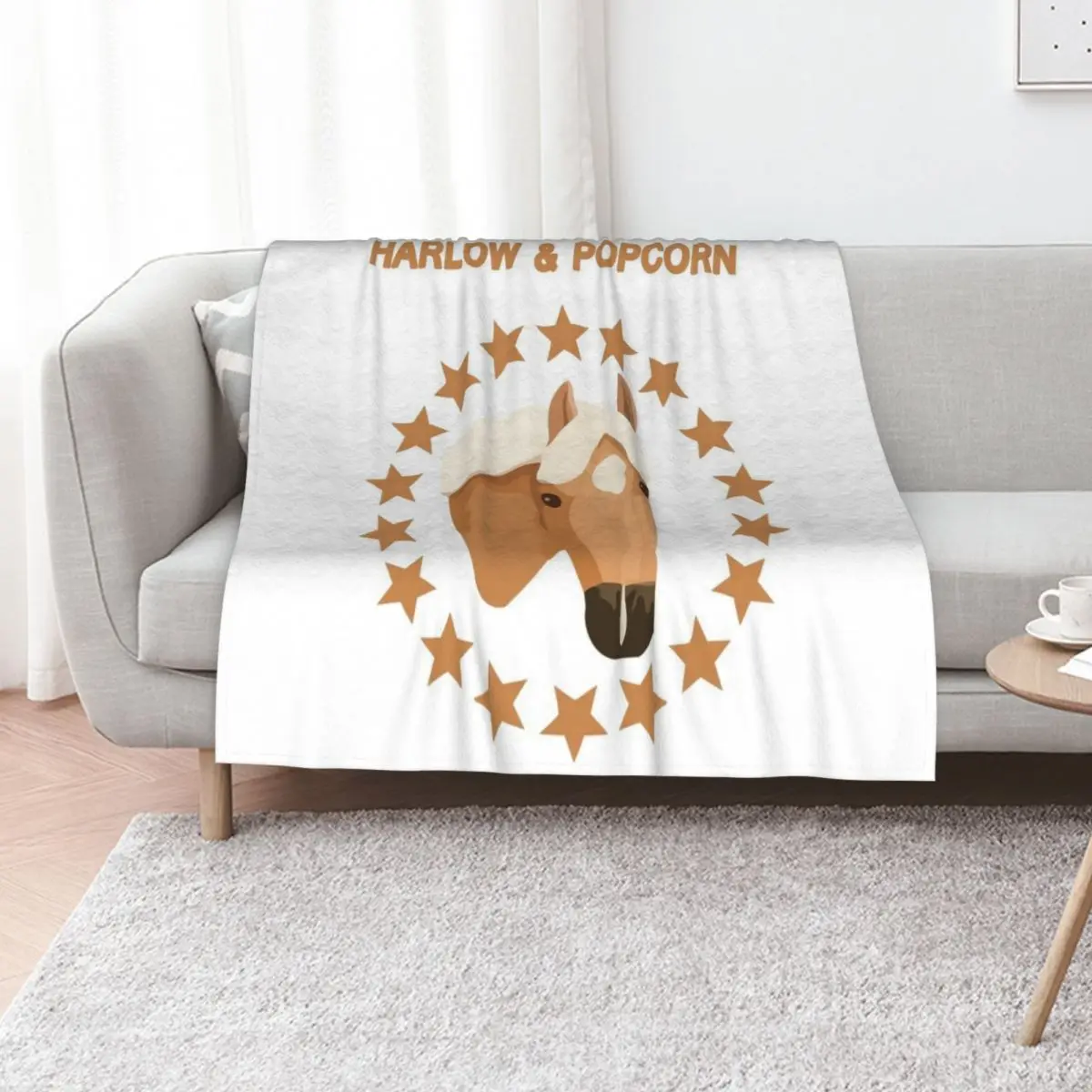 Harlow And Popcorn Merch Popcorn The Pony Throw Blanket Picnic Blankets For Sofas Hair Bed Fashionable Cute Moving Blankets