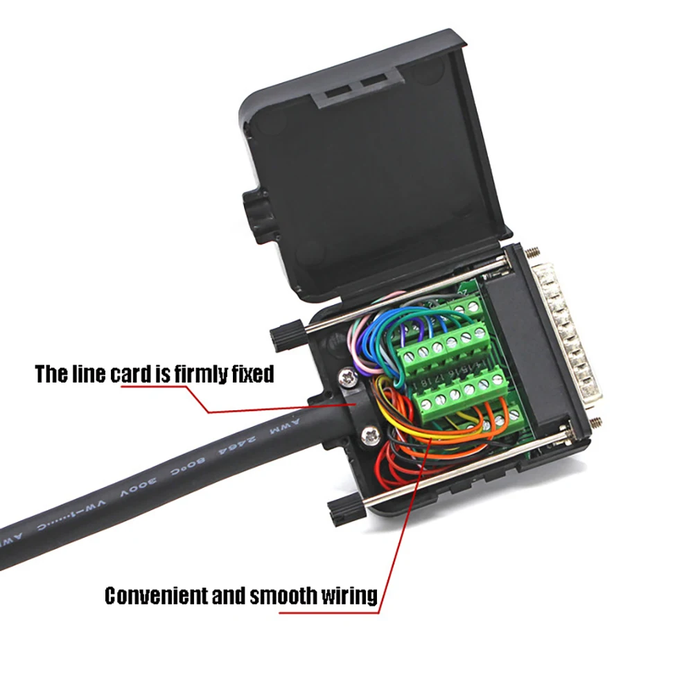 DB9/DB15/DB25 Two Row Pin Serial Port Solderless Joint RS232/485 Solderless Plug Joint Male Connector Does Not Require Welding