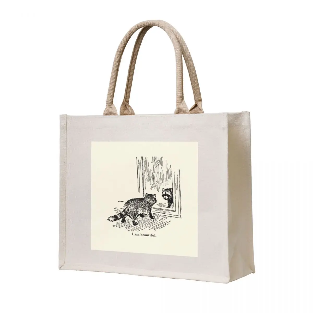 

Racoon I'm beautiful Tote Bag Canvas stote bag tote bags aesthetic shoping bag