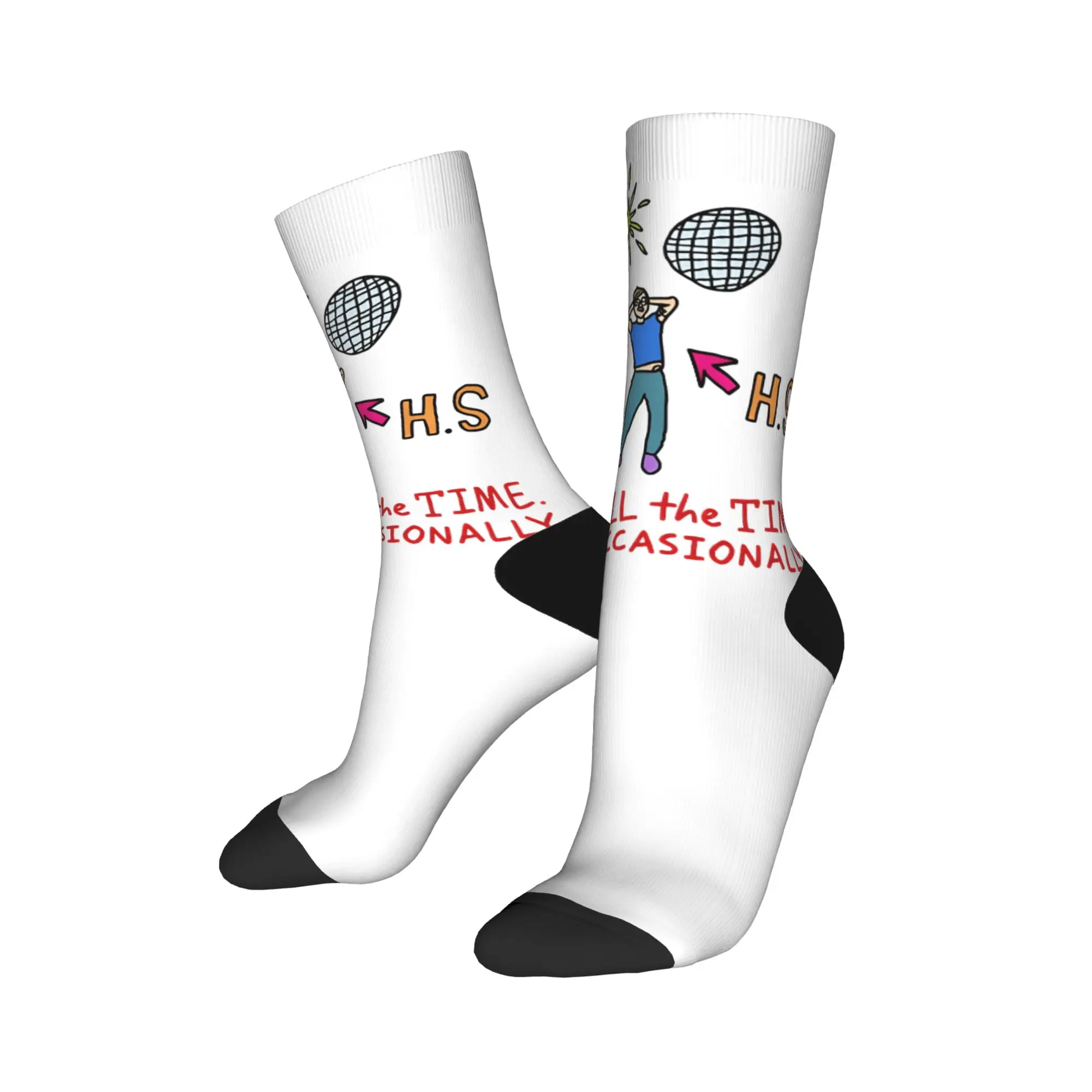 

Носки H-Harry S-Styles Kiss all the time, осенние, оригинальные, для женщин и мужчин, мягкие, с графическим рисунком, для активного отдыха, нескользящие.