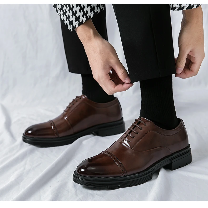 Zapatos Brogue clásicos para hombre, zapatos de cuero de tendencia para bodas y eventos sociales, zapatos de vestir de alta calidad para hombre, zapatos informales de negocios para hombre