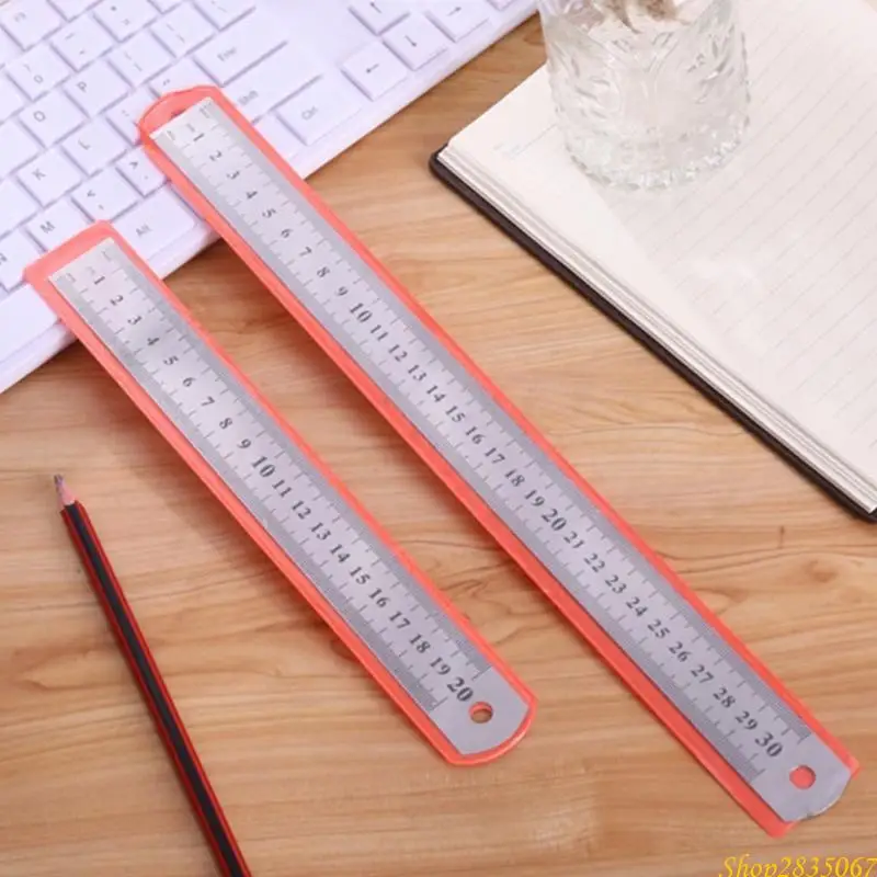 Stainless Steel Ruler 15/20/30cm Straight Ruler Hand Tool School Office Supplies 831F