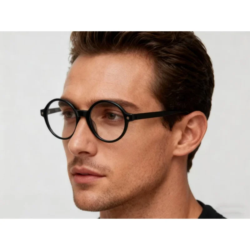

Acetate Glasses Frame Women Round Eyeglasses for Men Japan Style Handmade Spectacles Thick Eyewear Unisex