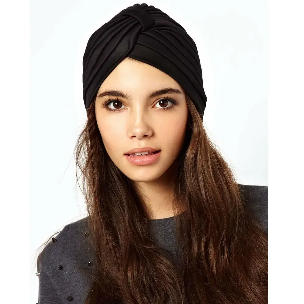 Mulheres cabeça envoltório senhoras cabeça capa turbante elástico chapéu muçulmano bandana cachecol perda de cabelo quimio boné headwear