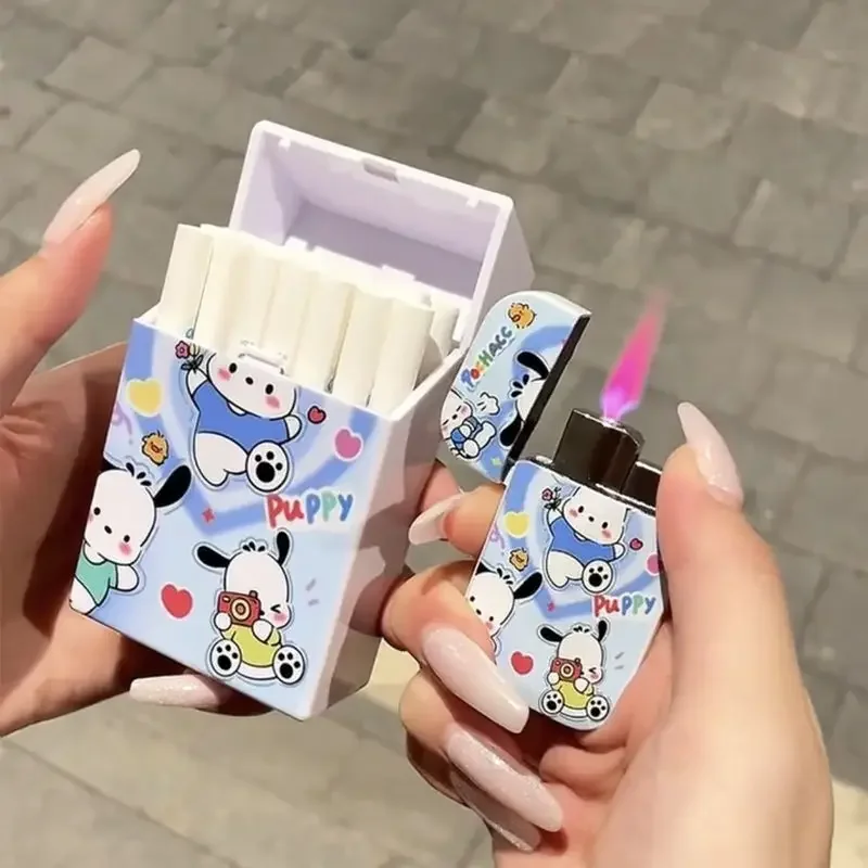 Sanrio Hello Kitty Cigarette Case Mymelody Cinnamoroll Pochacco Action Anime Figures Cigarette Case Cute Smoke Ornaments Gifts