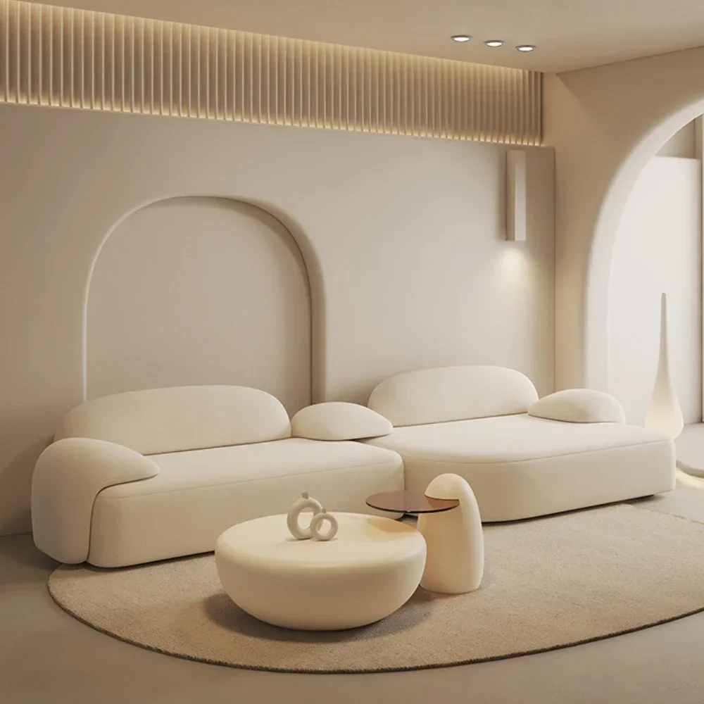 

Jiji кремовый стиль тканевый диван комбинация современная гостиная дом