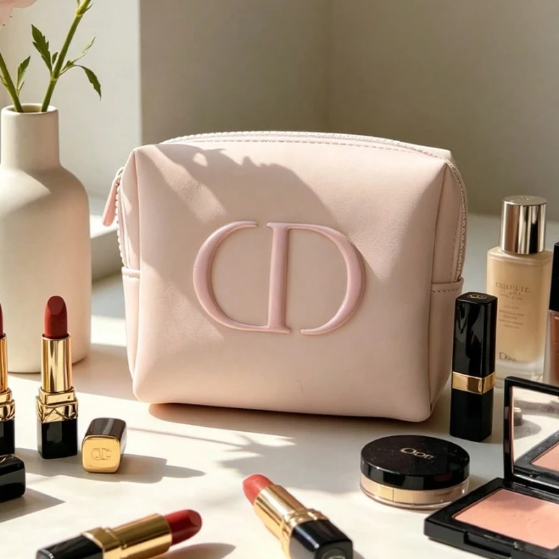 Dior bag Premium Fabric Pink Cosmetic Bag Portable Storage For Lipstick Blush Multi-purpose Makeup Pouch Perfect For Girls Daily view 2