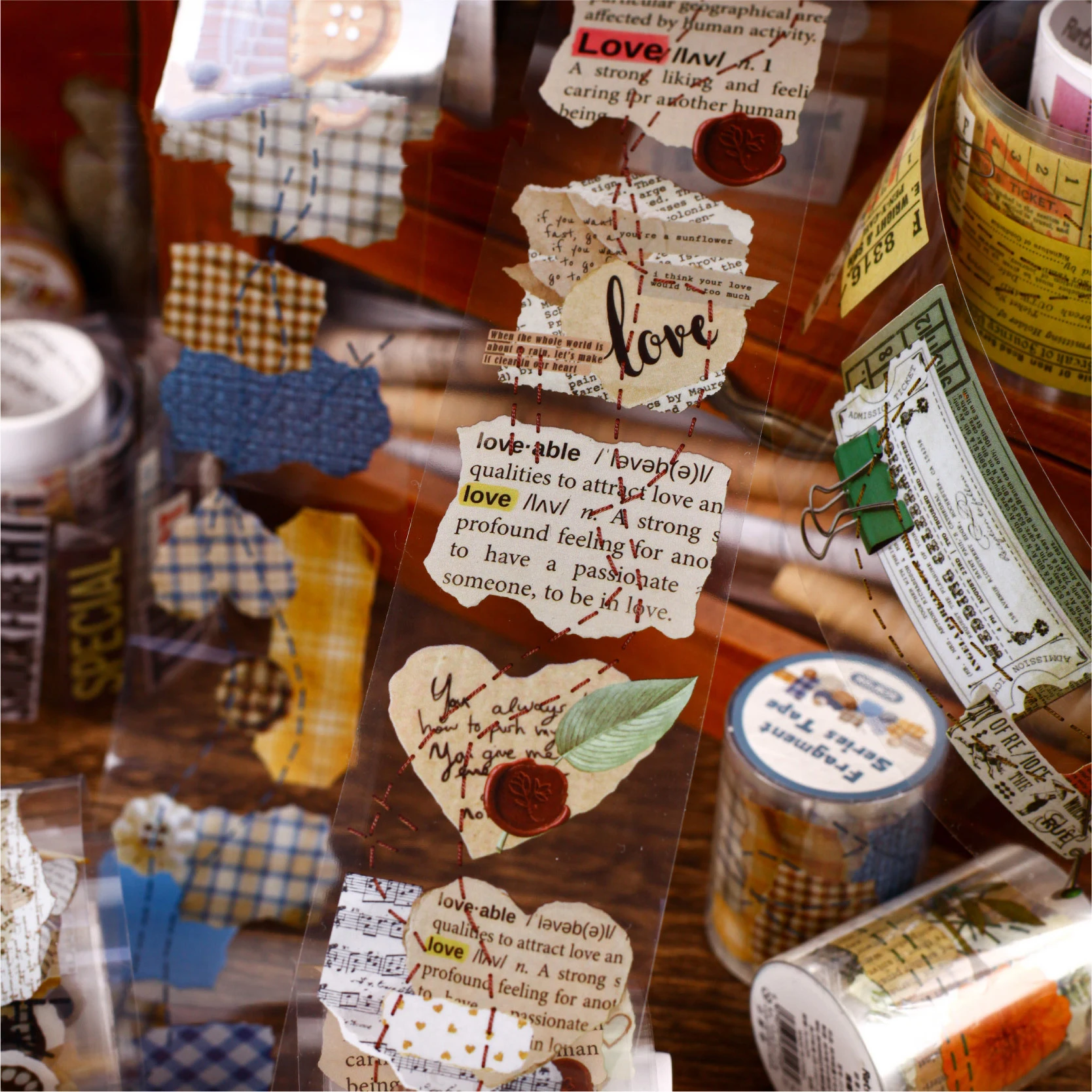 Fragment Series Vintage Plant Butterfly Words Landscape PET Tape Creative DIY Journal Material Collage Scrapbooking Stationery