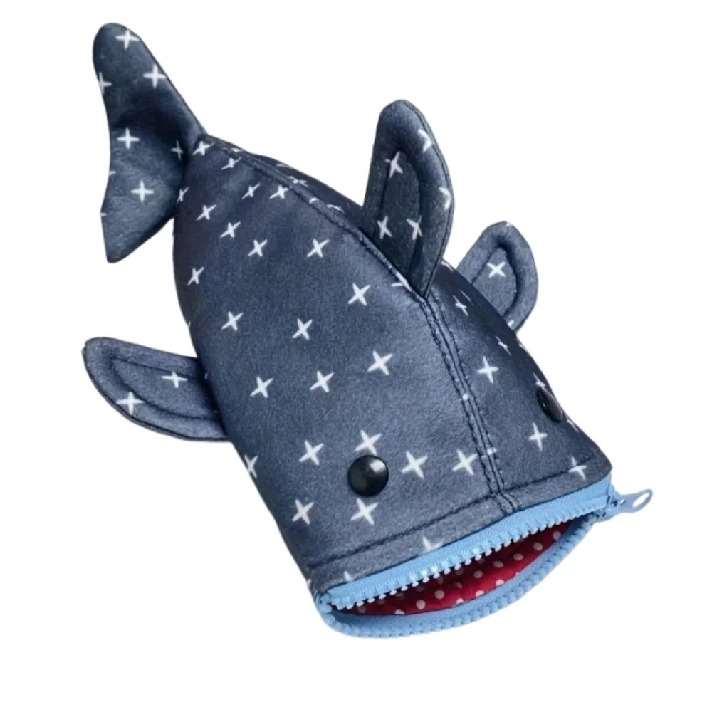 Funny Large Capacity Shark Pencil Case Kawaii Portable Pencil Pouch Lightweight Zipper Pencil Holder for Kids Teens