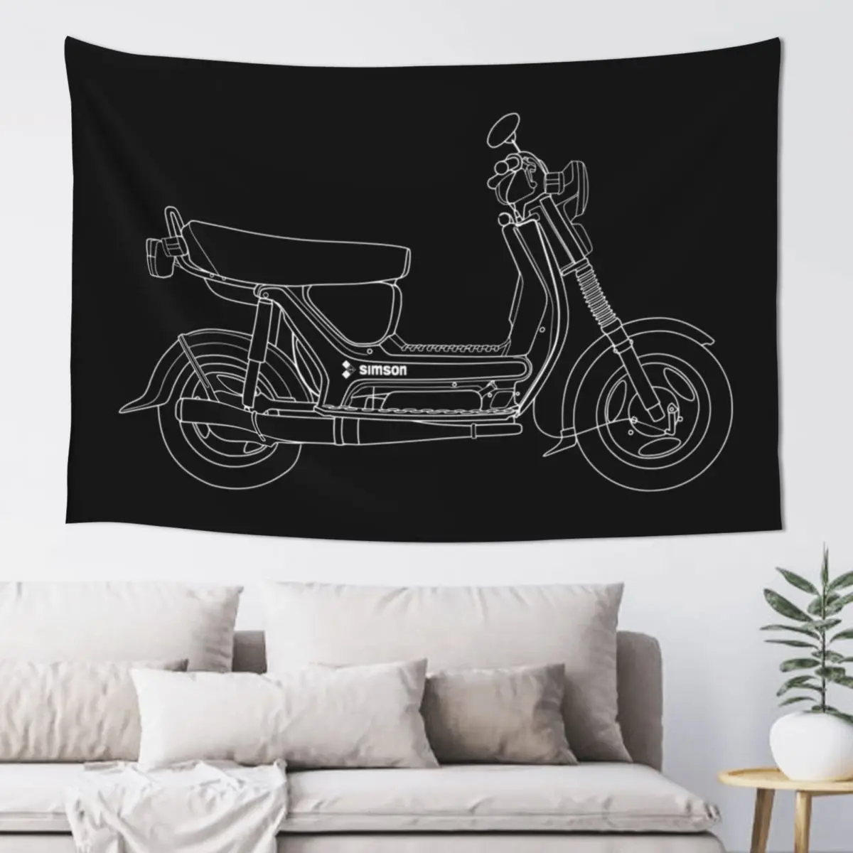 

Simson SR50 scooter best t-shirt design Tapestry Bedroom Decoration Bedroom Decor Home Decoration Tapestry