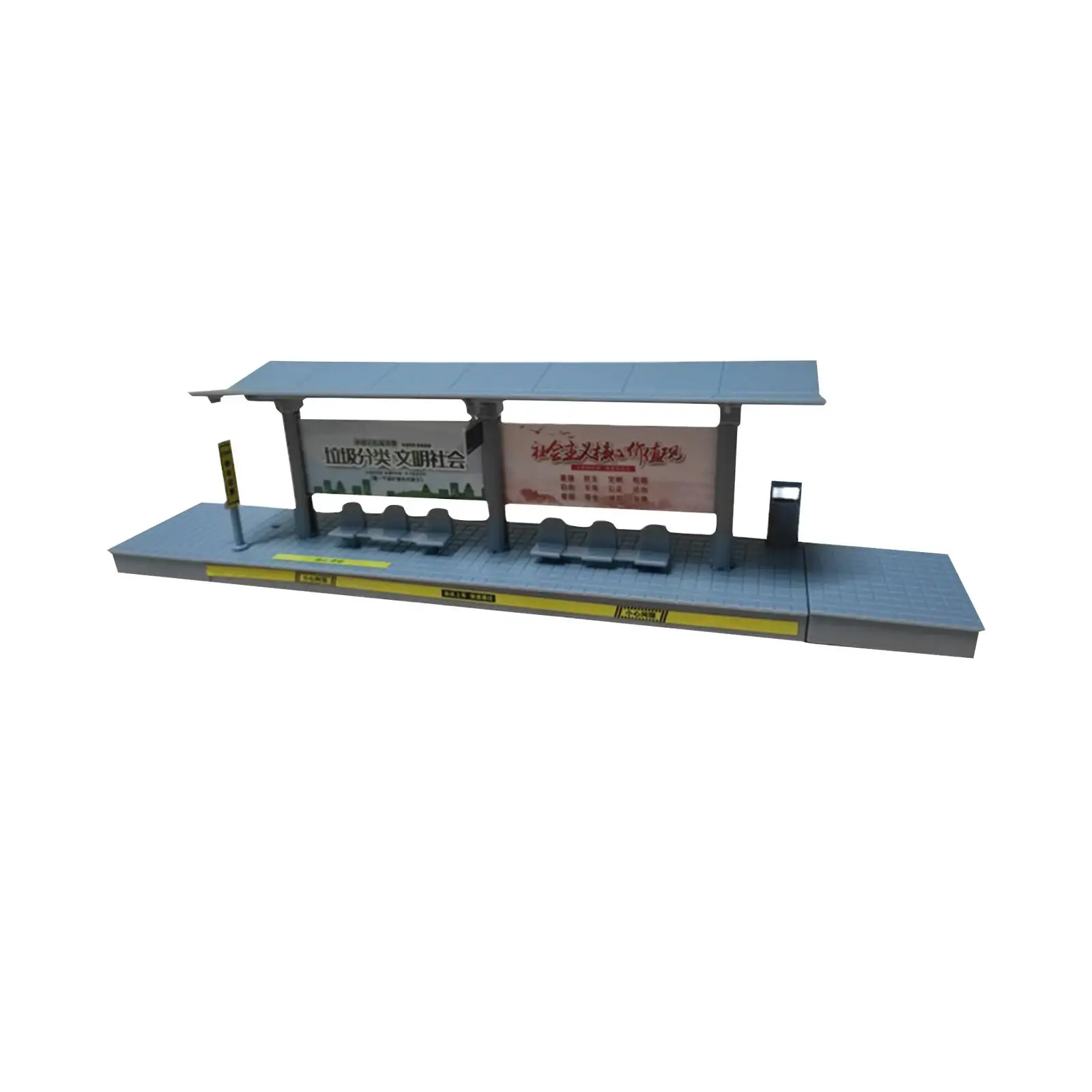 1/64 Scale Bus Stop Model Miniature Building Model Hobby Toys Movie Props Scenery Supplies for Model Railway Micro Landscape