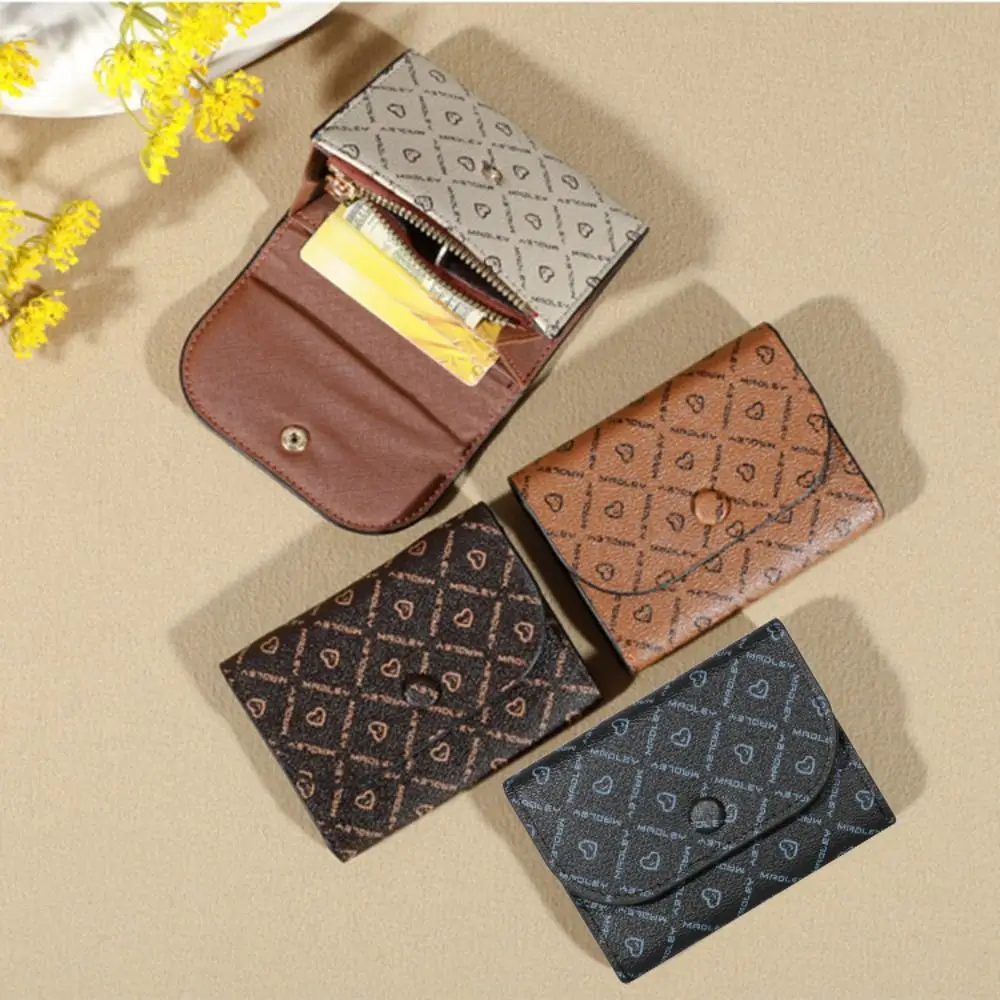 Fashion Printed Women Short Wallet PU Leather Multi Slot Coin Purse Money Pouch Large Capacity Credit Card Holder