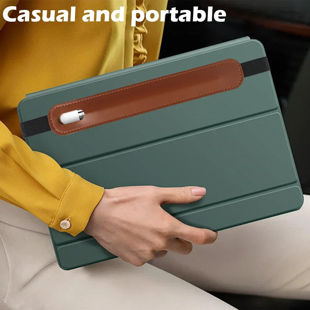 PU Leather Pencil Holder Cover Protective Case With Bnad Notebook Tablet Pencil Holder Capacitor Pen Sleeve for Apple Pencil New