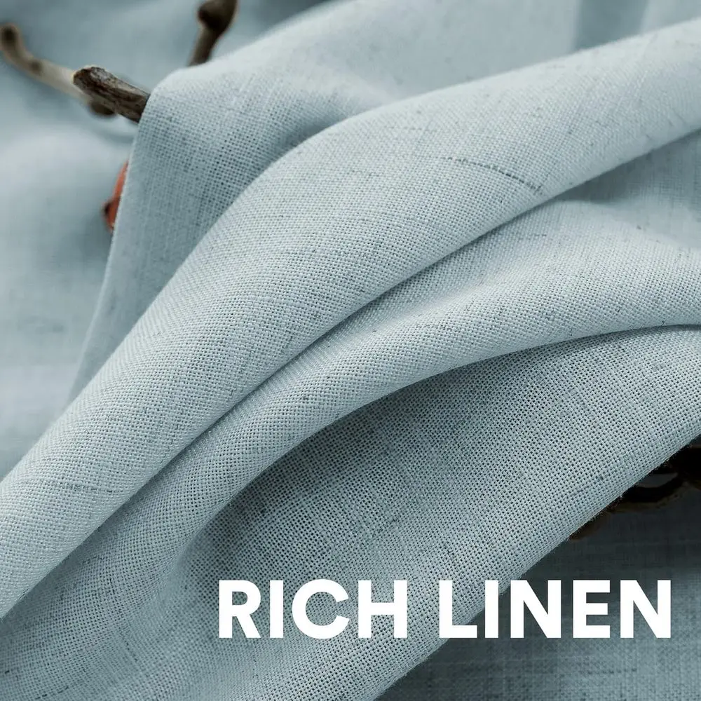 Rideaux de ferme en lin avec cantonnière, 84 longs, bleu nuage, filtrage de la lumière, ensemble de 2 panneaux pour salon, salle à manger et chambre à coucher