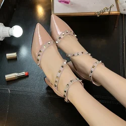 New Summer Fashion Comfortable and Elegant Banquet Solid Color Willow Nail Pointed Toe Fine Wear-resistant Women's High Heels