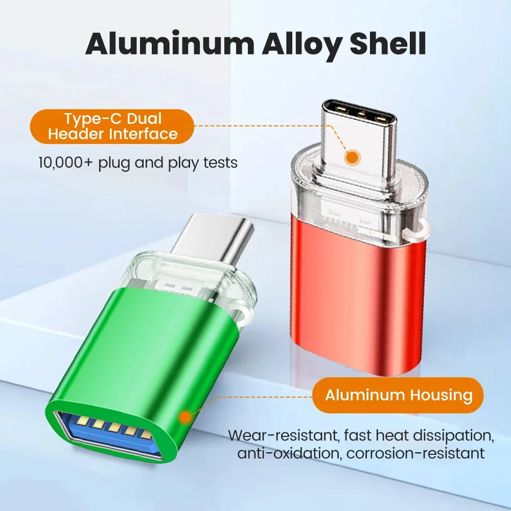 Elough USB 3.0 Adapter Type C Male To USB A Female Fast Charging OTG Adapter For iPhone 15 16 Samsung Laptops PC USB C Converter