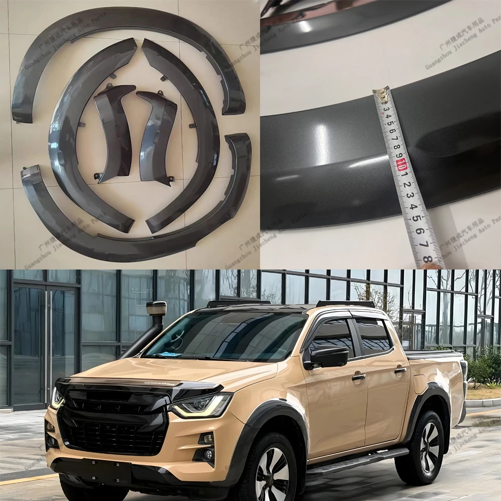 For Isuzu D-Max Wheel Arch Mudguards 4*4 Doors Double Cabin Fender Flares Car Accessories for Dmax 2020-2023 Models