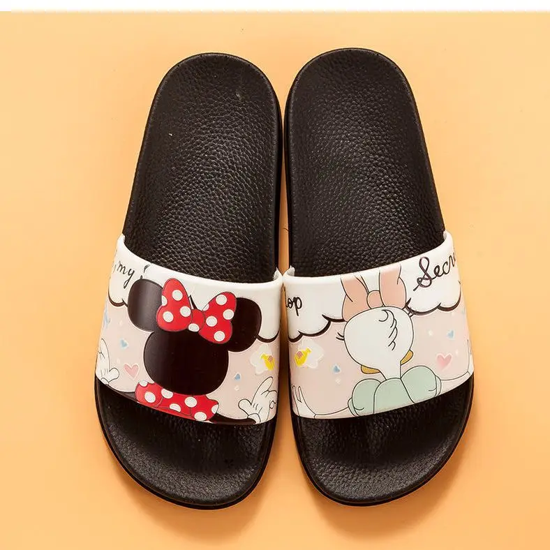 Donald Duck Minnie mouse Women's Fashion Cartoon Student Trendy Cute Outwear Beach Indoor Anti Slip Mesh Red Girl Slippers