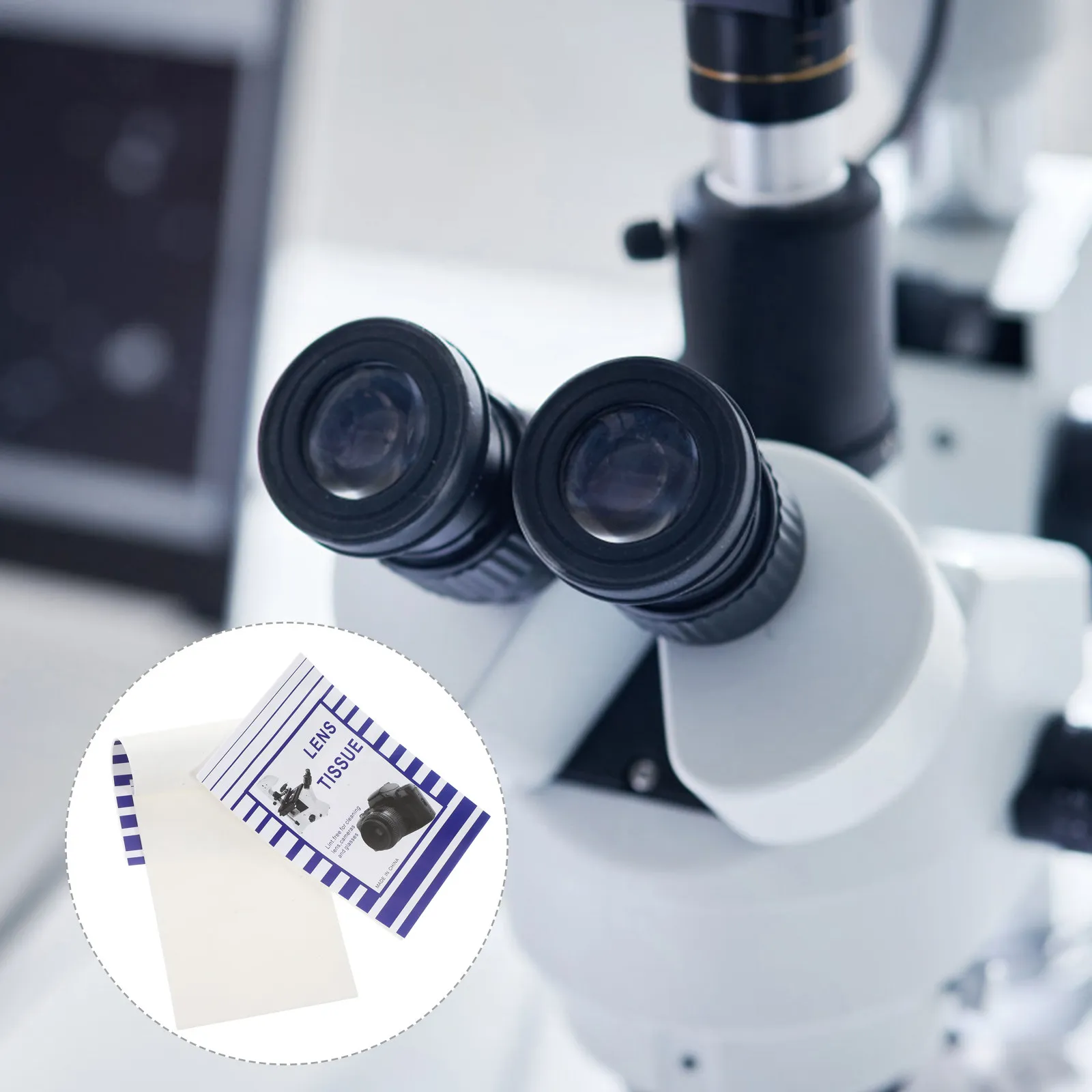 100Pcs Lens Tissues Dry Cleaning Paper Water-Absorptive Thin Non-Scratch for Eyeglasses Camera Lens Screens Monitors Microscope