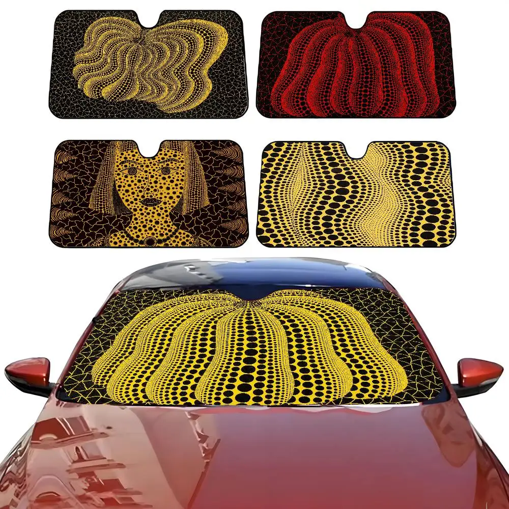 

Art Y-Yayoi K-Kusama Funny Car SunShade Windshield Anti-UV Protection Front Sun Shade Cooling Protector for Vehicle Interior