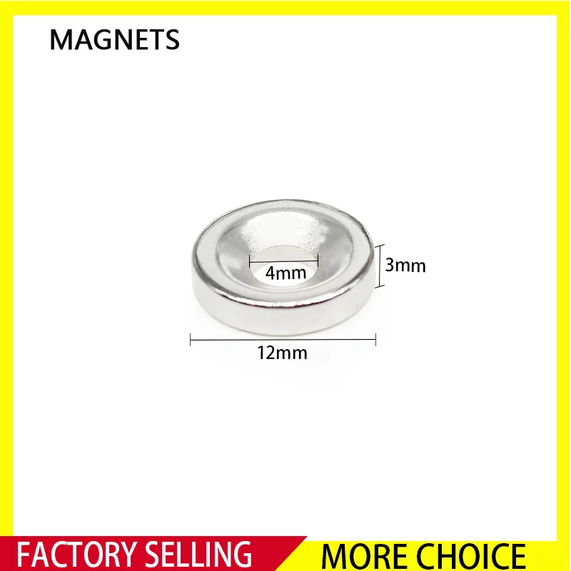 

10/20/30/50/100/1500/200PCS 12x3-4 Disc Neodymium Magnets 12x3 mm Hole 4mm Minor Diameter Round Countersunk Magnet 12*3-4 12*3