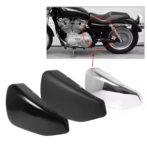 1PCS Motorcycle Chrome/ Black Left Side Battery Cover Steel For Harley Sportster 48 72 Iron XL 883 1200 Roadster 2014-2017