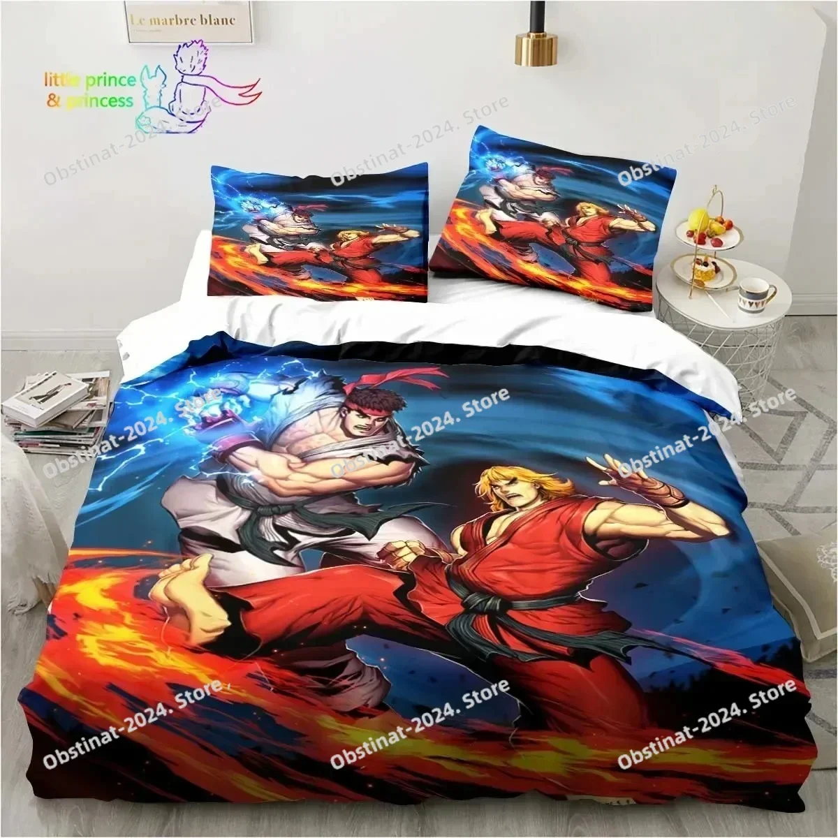 2026 Street Fighter 3D Printing Comforter Bedding Set,Duvet Cover Bed Set Quilt Cover Pillowcase,King Queen Size Bedding Set Kid