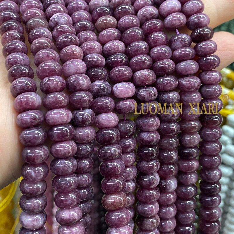 5x8MM Natural Stone Rondelle Imitate Purple Lepidolite Chalcedony Abacus Space Beads for Jewelry Making Diy Bracelet Accessories