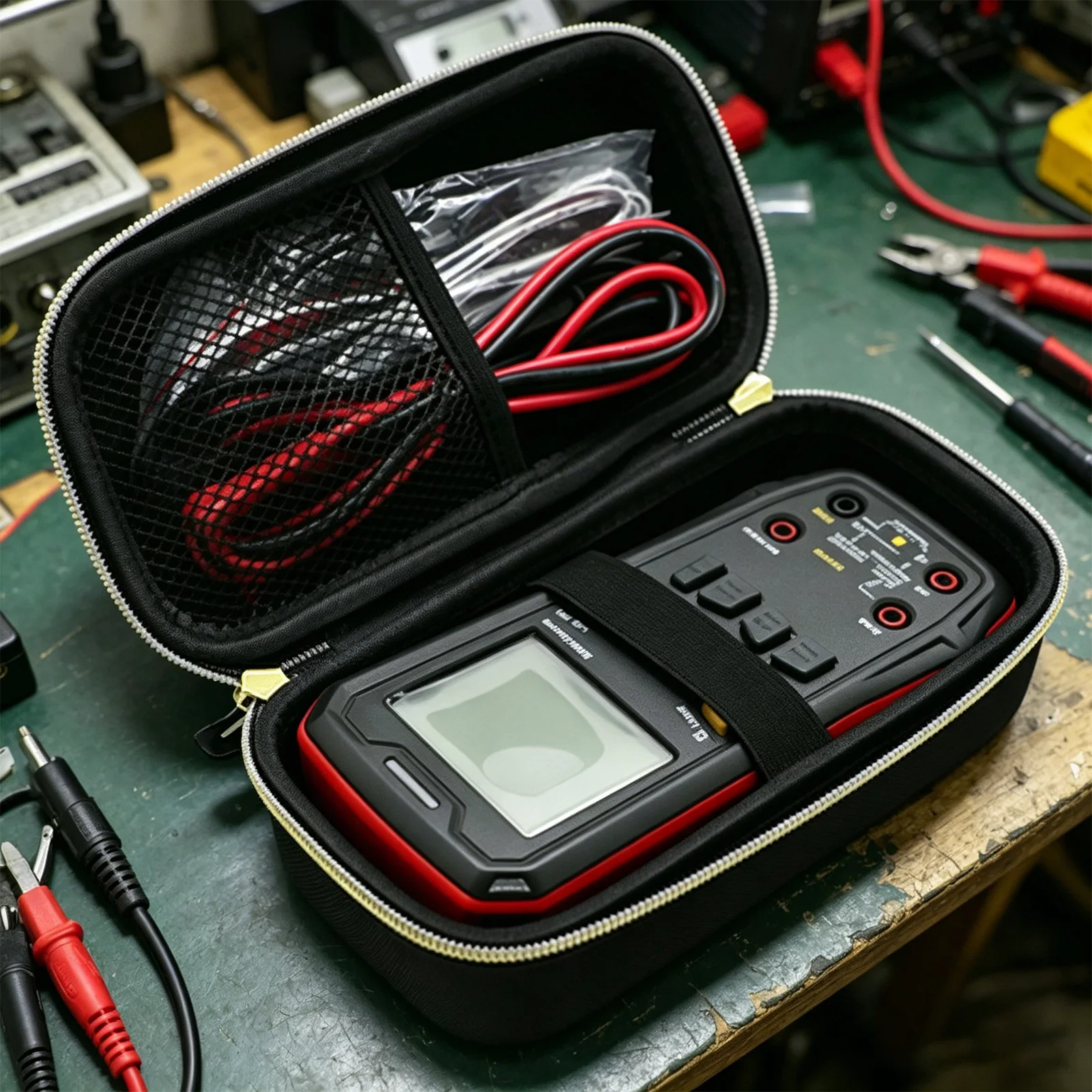 EVA Protective Case for UNIT/UT60S Digital Multimeter Outdoors Works Storage Bag Portable with Hand Strap and Zipper Waterproof