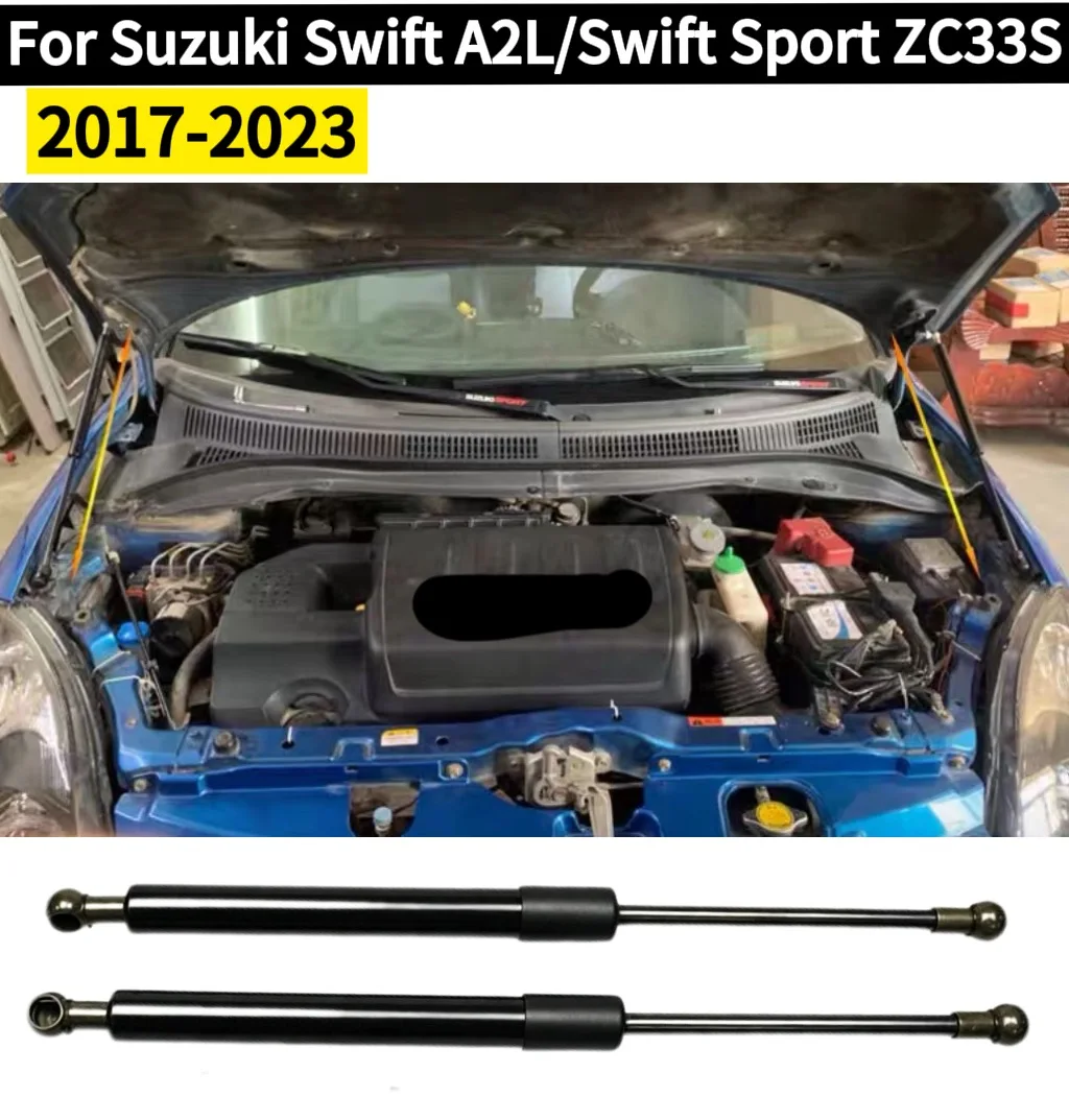 Amortiguadores de capó para Suzuki Swift A2L 2017-2023 Swift Sport ZC33S, soportes de elevación modificados para capó, amortiguadores de gas, varillas de pistón