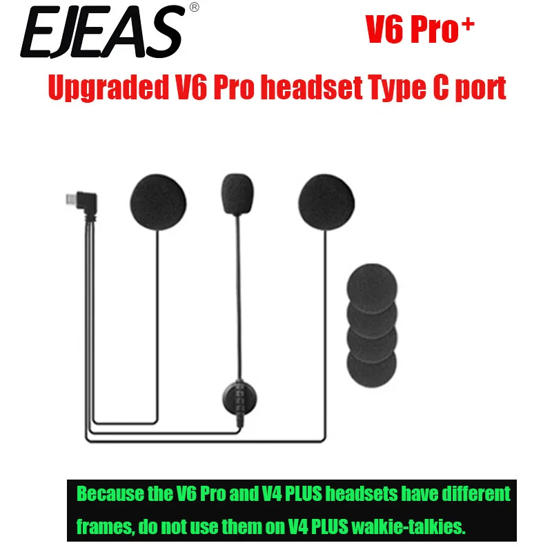 EJEAS V6 PRO+ domofon motocyklowy domofon domofon Vnetphone akcesoria do domofonu typ c wtyczka słuchawki Stereo garnitur